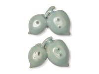 A pair of Chinese Celadon Glazed "Double Peach"-Form Small Coupes