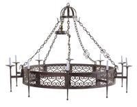 An Iron Ten-Light Chandelier Diameter 60 3/4 inches. — 20TH CENTURY