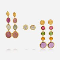 A Collection of Gold and Gemstone Earrings including those by Marco Bicego