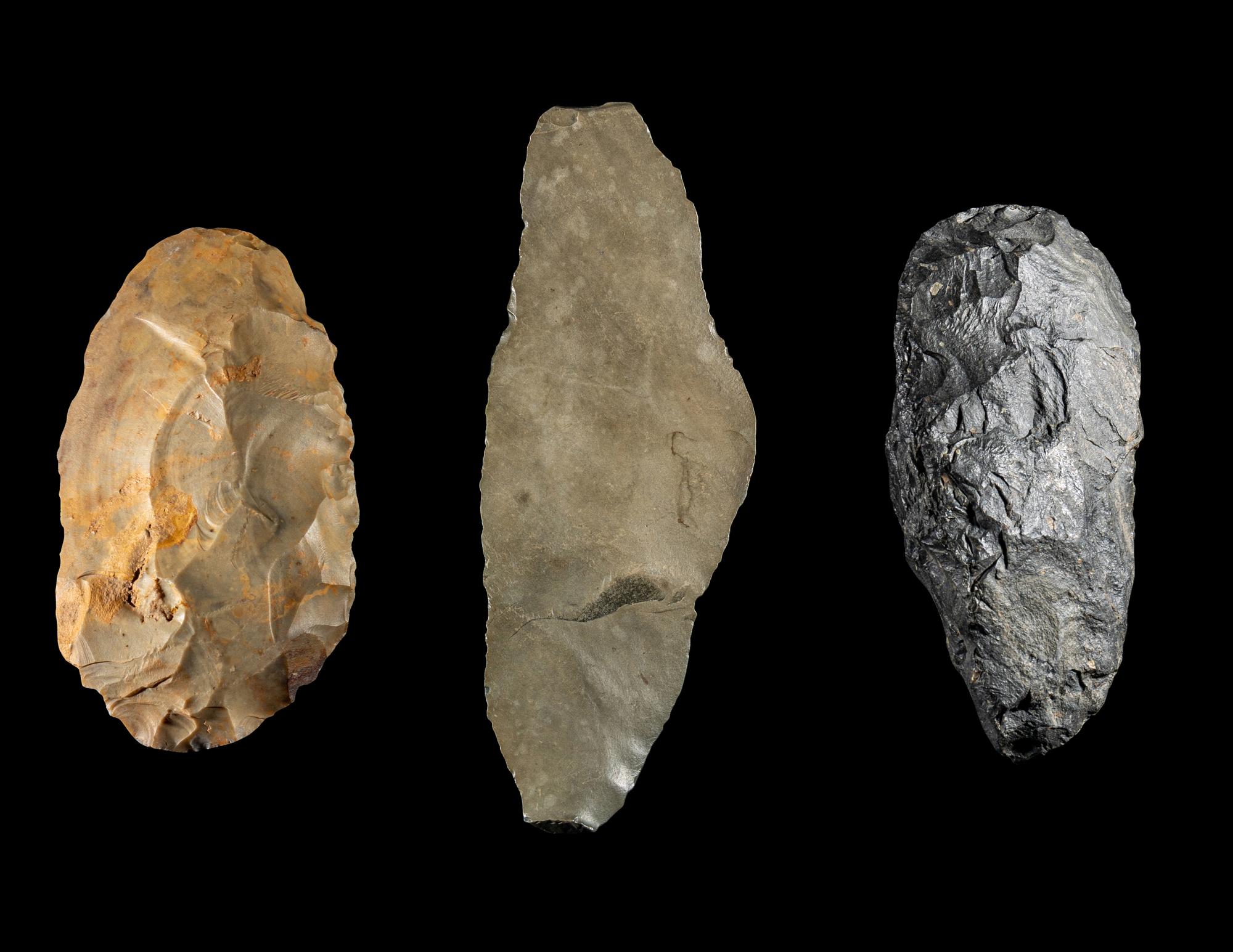 Three Neolithic Flint Tilemsi Tools