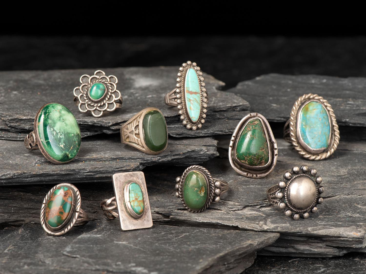 Navajo and Southwestern-style Silver and Turquoise Rings