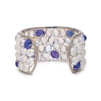 MOONSTONE, TANZANITE AND DIAMOND CUFF BRACELET