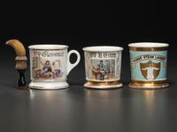 Three Porcelain Occupational Shaving Mugs