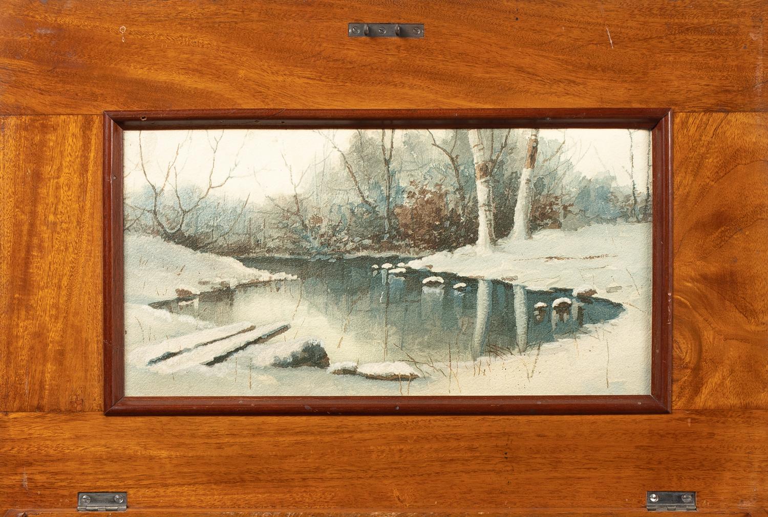 A Capitol B Cuff Music Box with Table, by F.G. Otto & Son