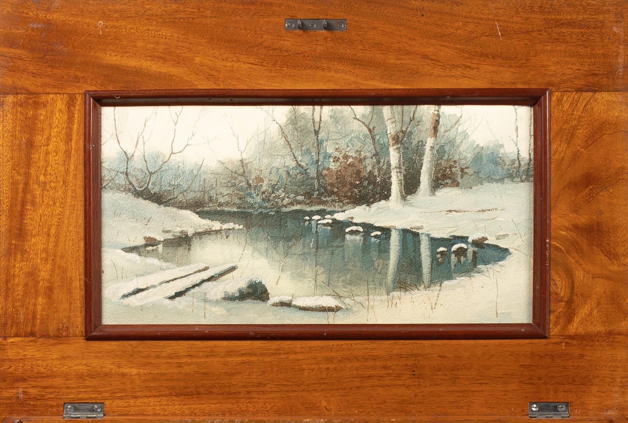 A Capitol B Cuff Music Box with Table, by F.G. Otto & Son