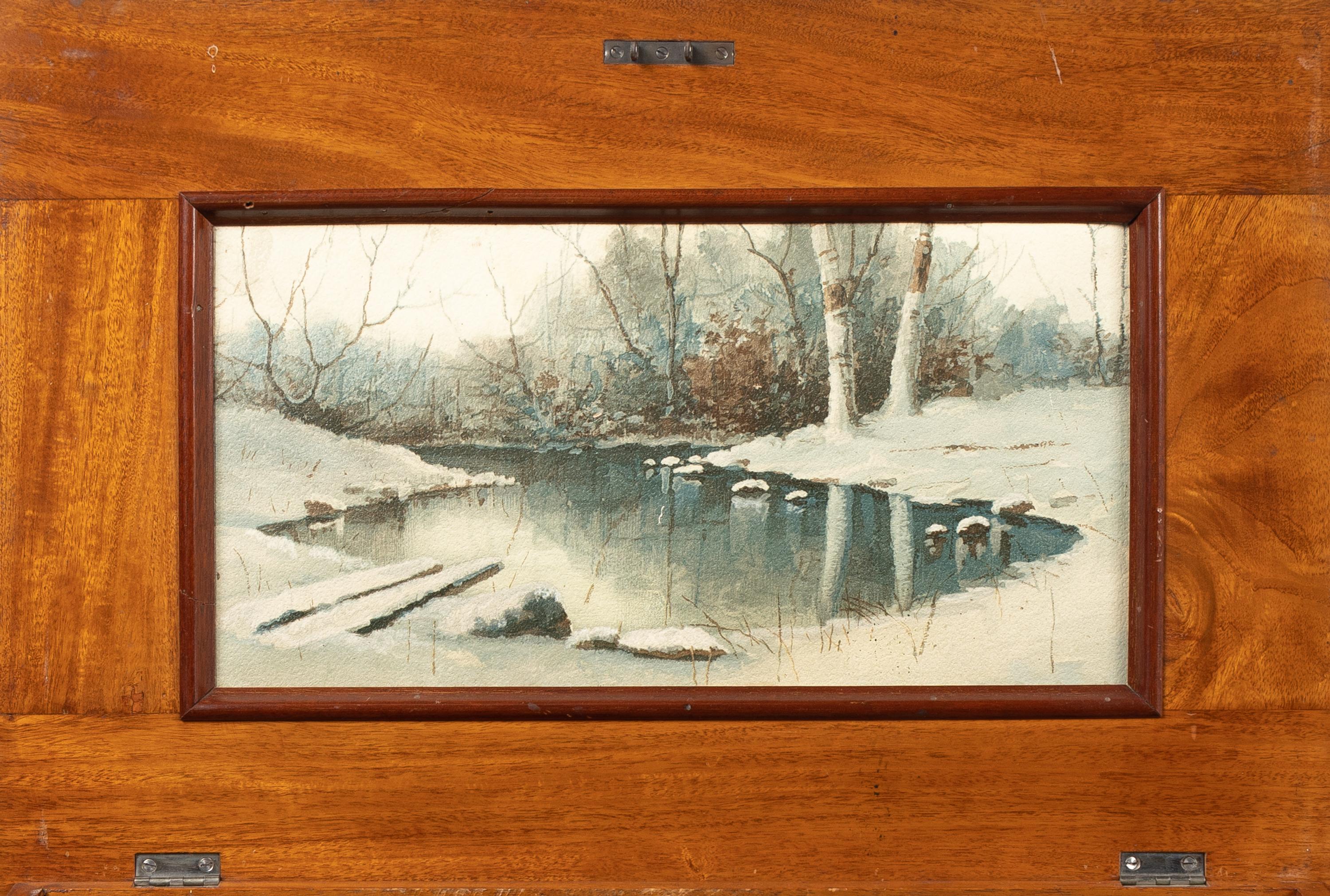A Capitol B Cuff Music Box with Table, by F.G. Otto & Son