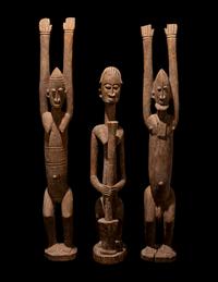 Three Dogan Wood Figures