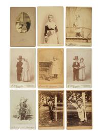 [EARLY PHOTOGRAPHY]. 50+ CDVs & cabinet cards of children, incl uniformed lads & precious portraits.