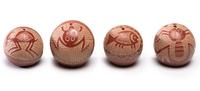 Collection of Miniature Sgraffito Redware Seed Jars Lot is located and will ship from Cincinnati, Ohio.