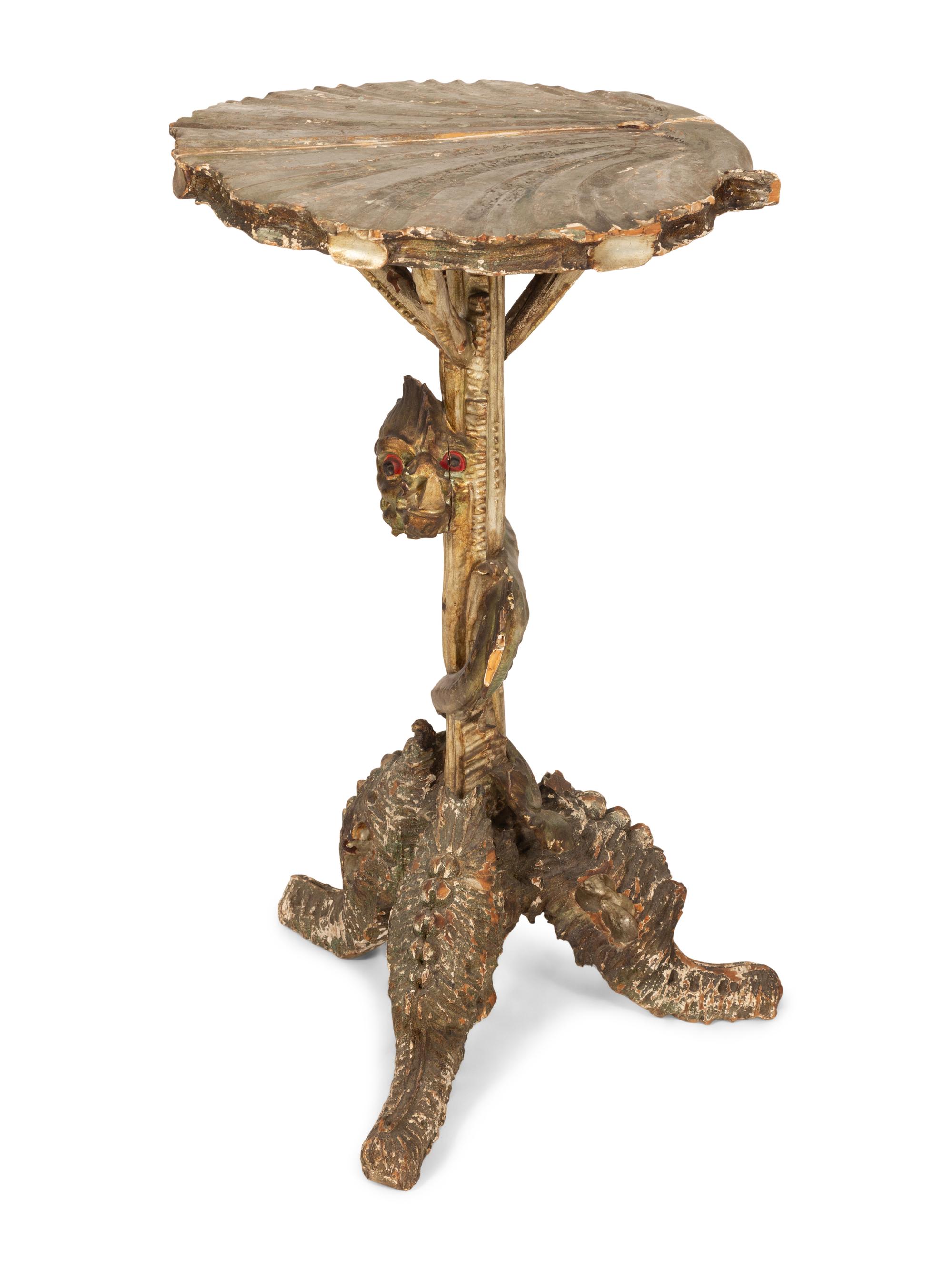 A Venetian Style Carved 'Grotto' Side Table