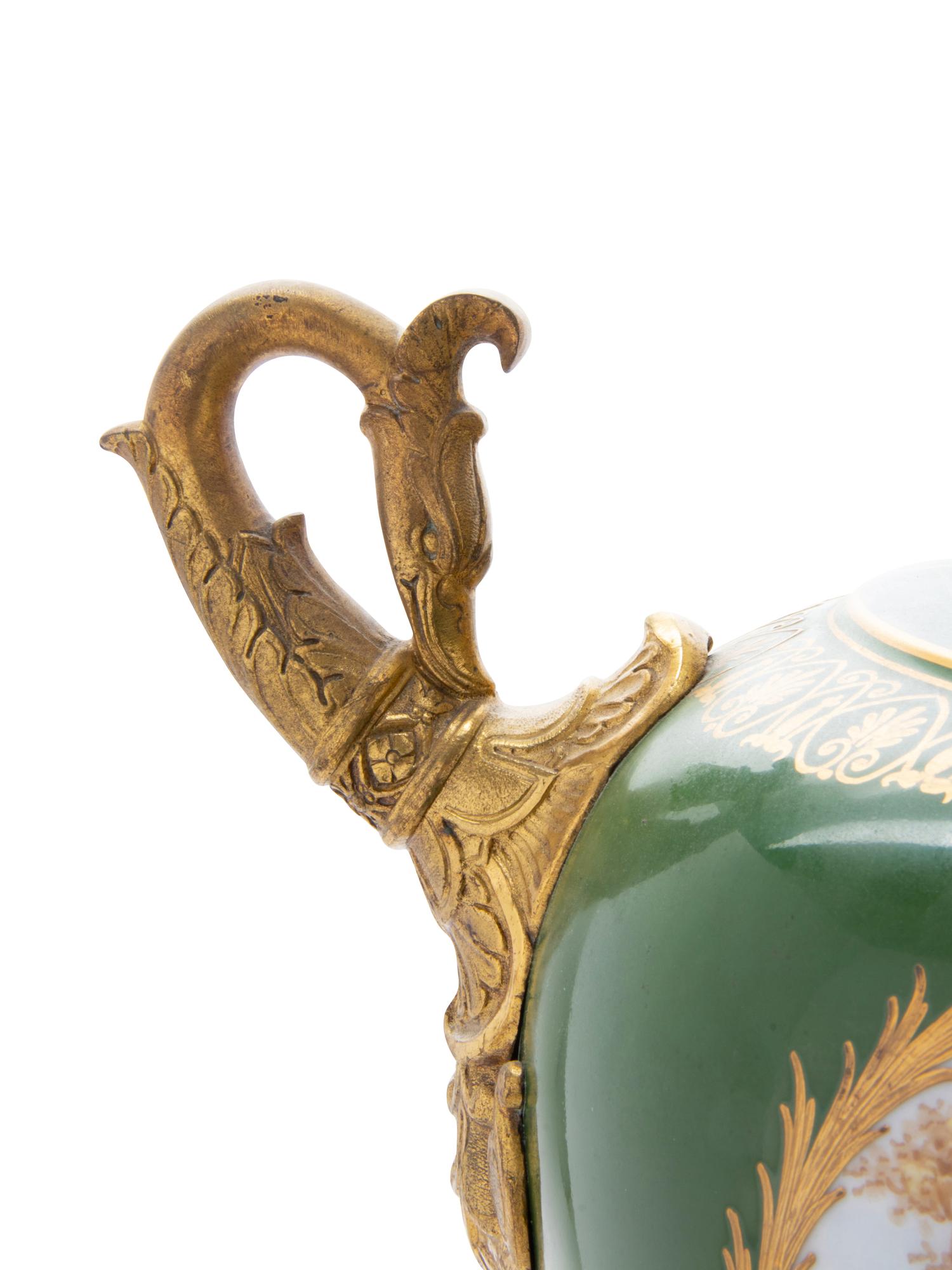 A Sèvres Style Gilt Bronze Mounted Urn