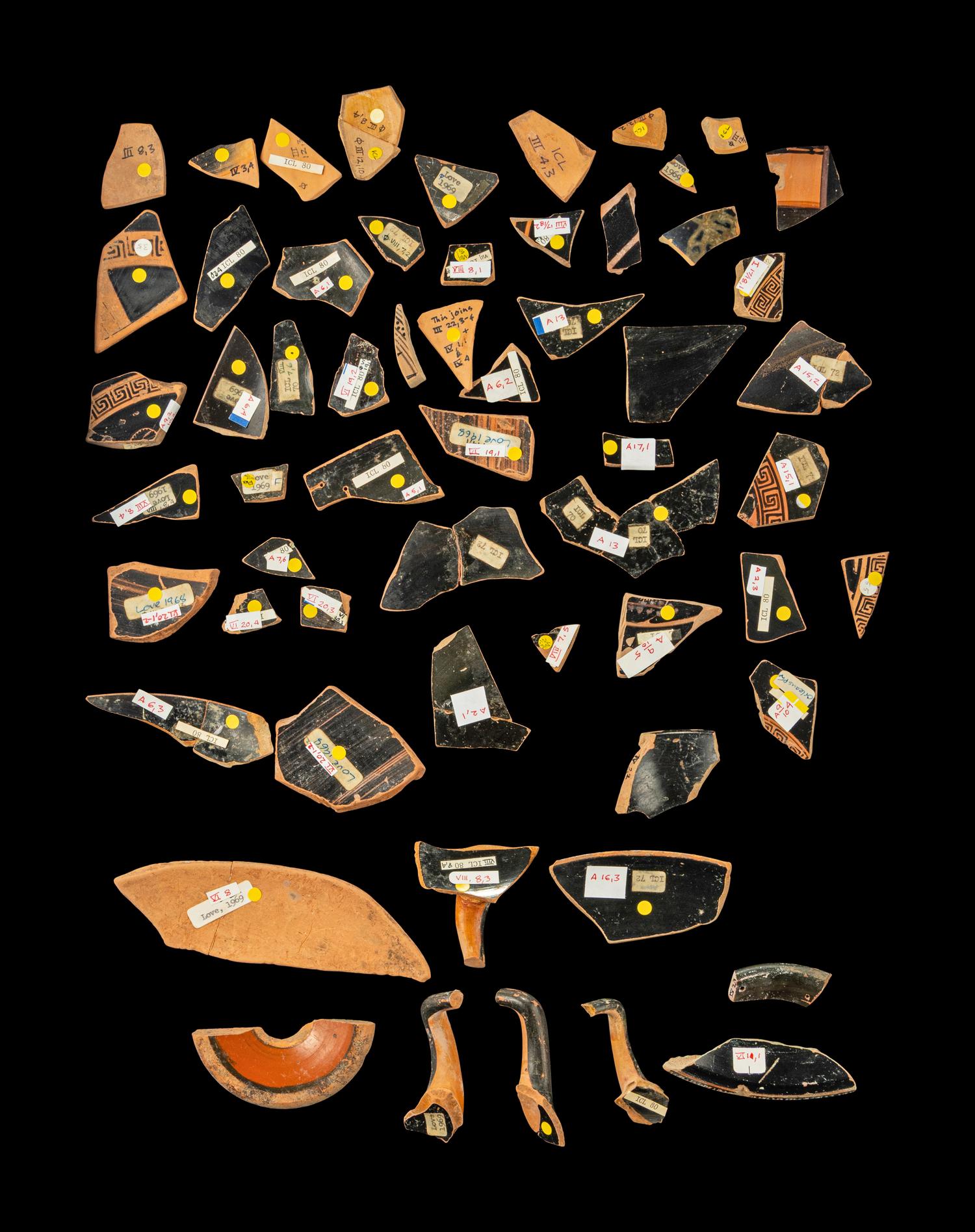 59 Attic and Etruscan Red and Black-Figured Vase Fragments