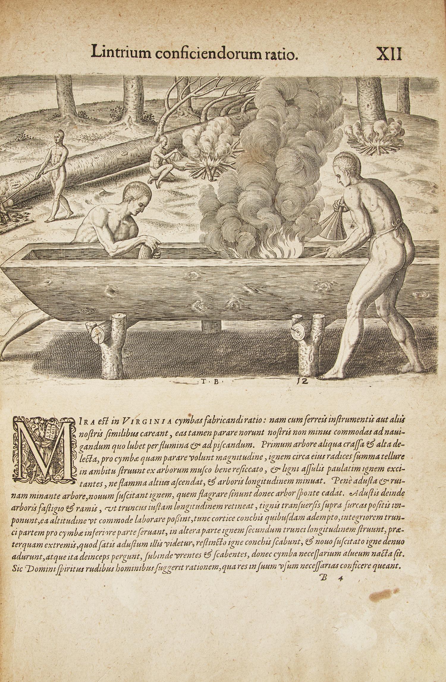 [Bry, Theodor de] Hariot, Thomas. Admiranda narratio fida tamen, de commodis et incolarum ritibus Virginiae... (Part One, in Latin, of De Bry's Great Voyages)