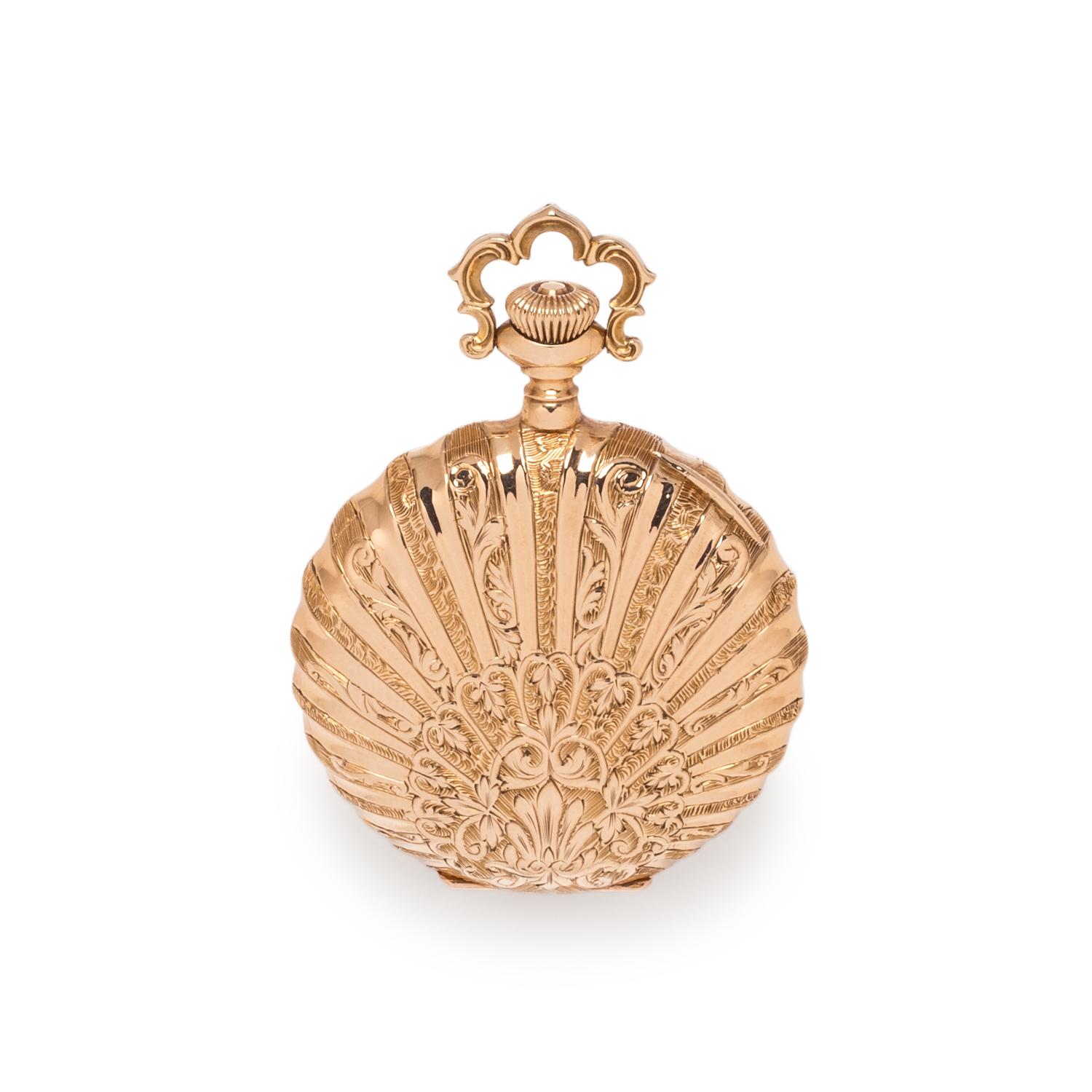 ELGIN, 14K YELLOW GOLD HUNTER CASE POCKET WATCH