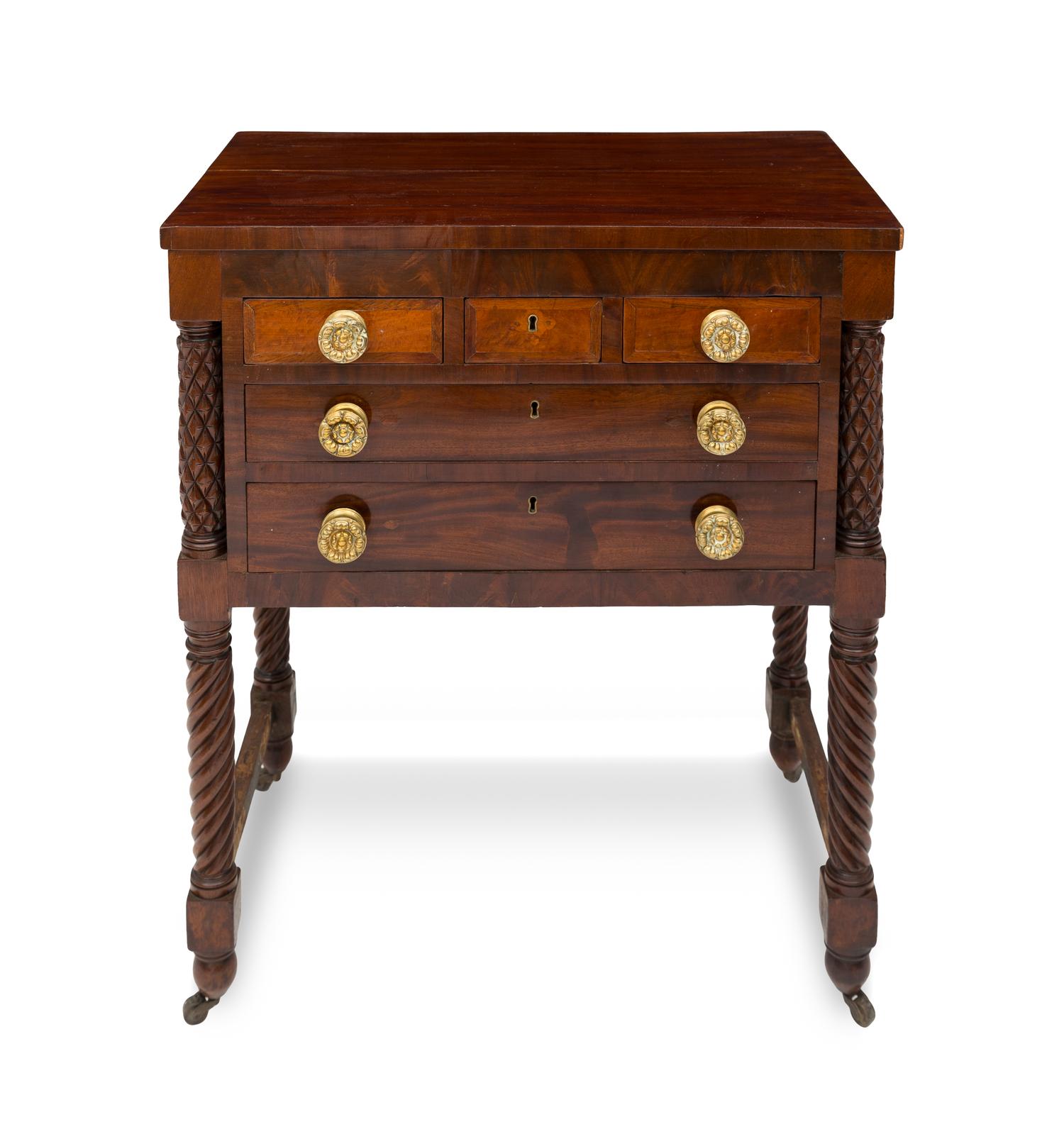 An American Classical Mahogany Five-Drawer Stand
