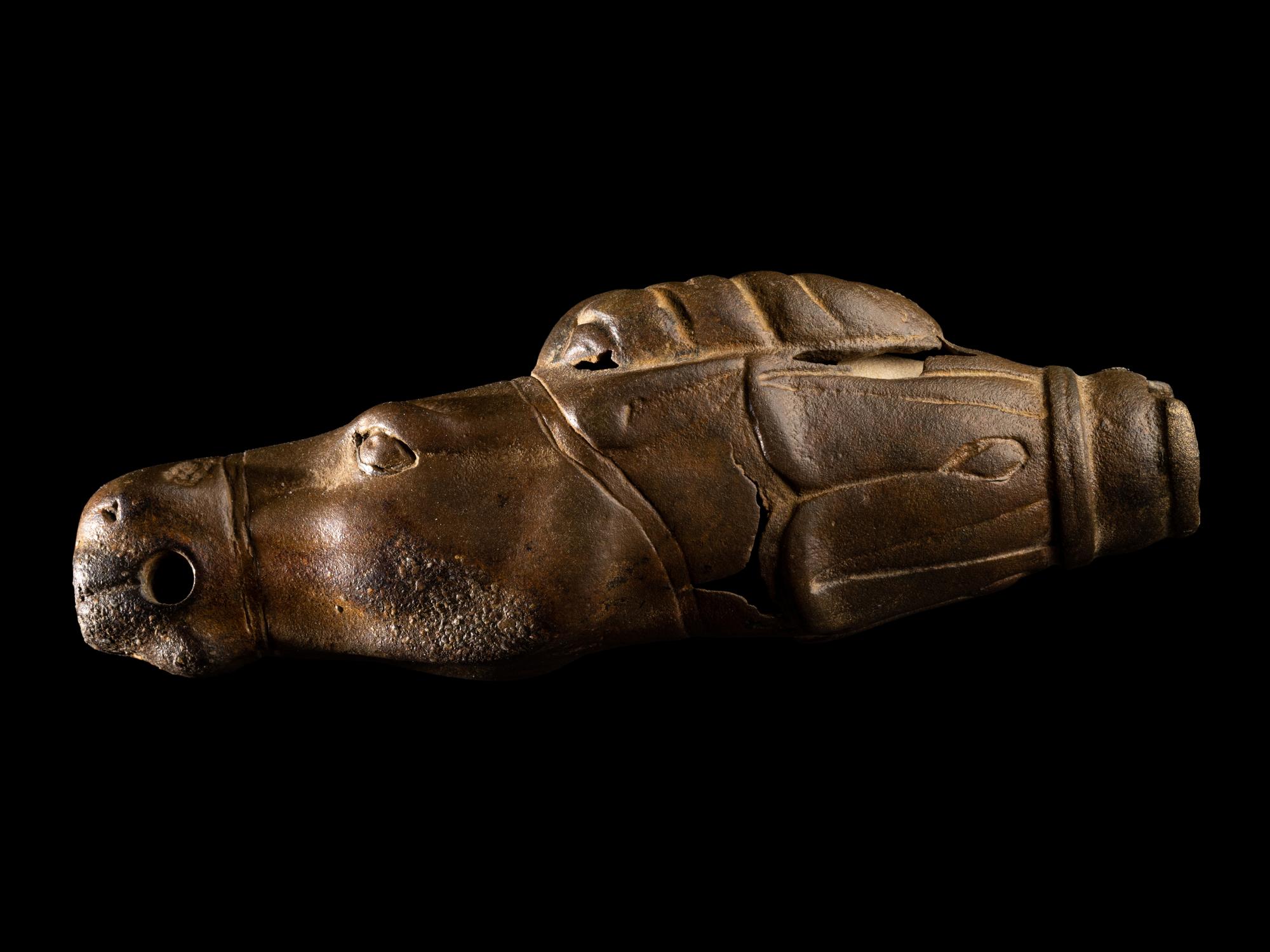 A Roman Bronze Horse Head Applique or Key Fob