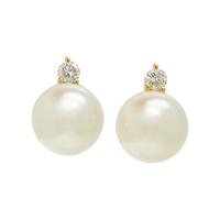 CULTURED SOUTH SEA PEARL AND DIAMOND CLIP EARRINGS