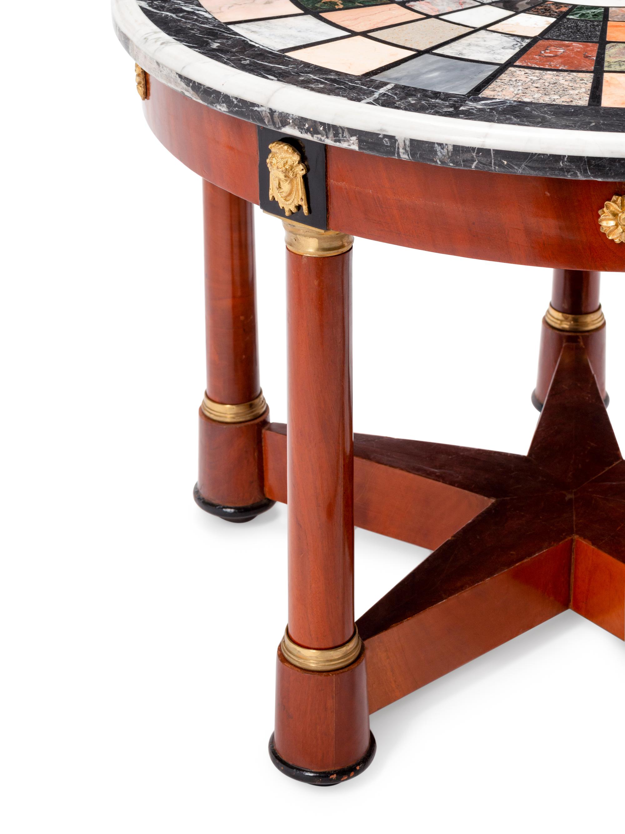 An Empire Style Gilt Bronze Mounted Specimen Marble-Top Table