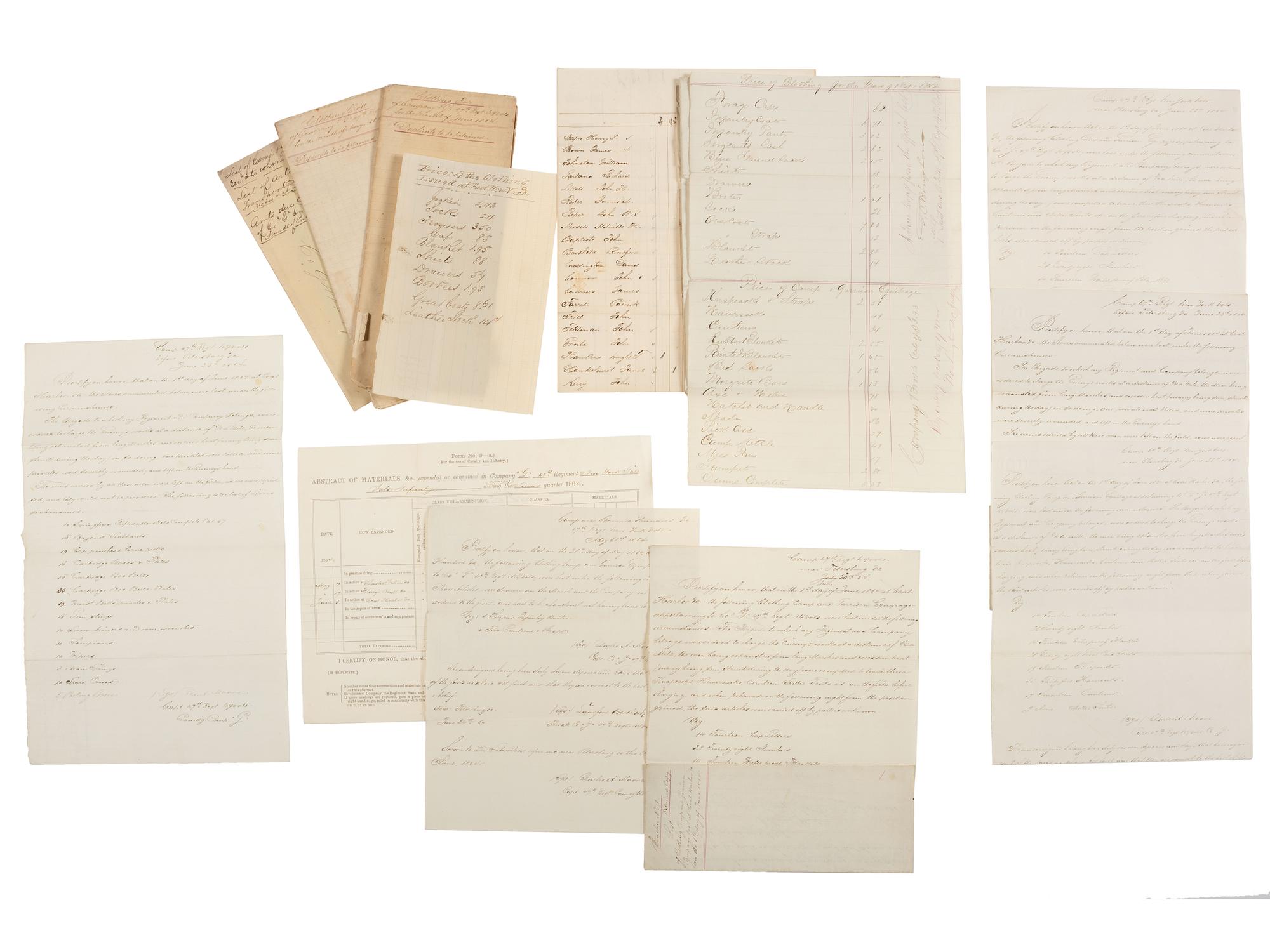 [CIVIL WAR]. Archive associated with the 47th New York Volunteers, the "Washington Grays," including content related to the Battle of Cold Harbor and the Army of the James.