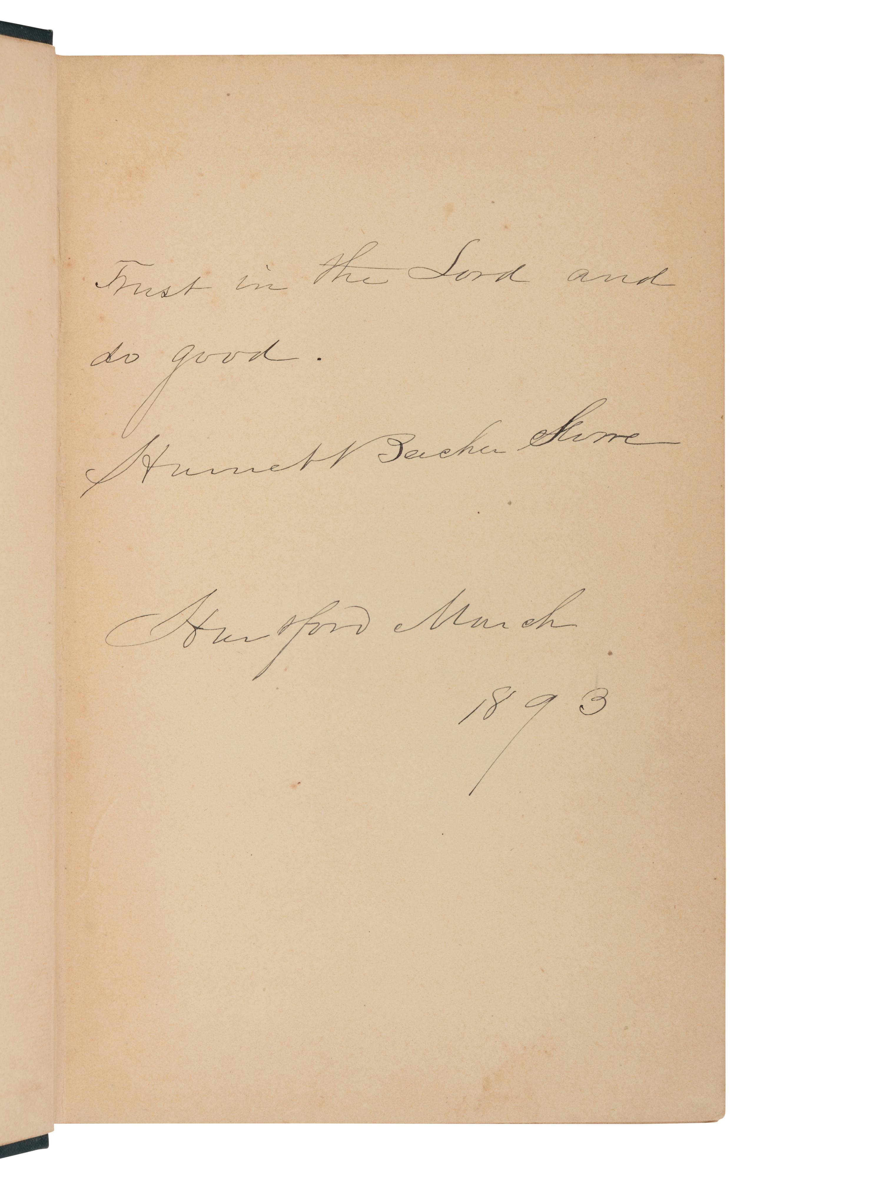 [STOWE, Harriet Beecher as:] CROWFIELD, Christopher (1811-1896). The Chimney-Corner . Boston: Houghton Mifflin, 1888.