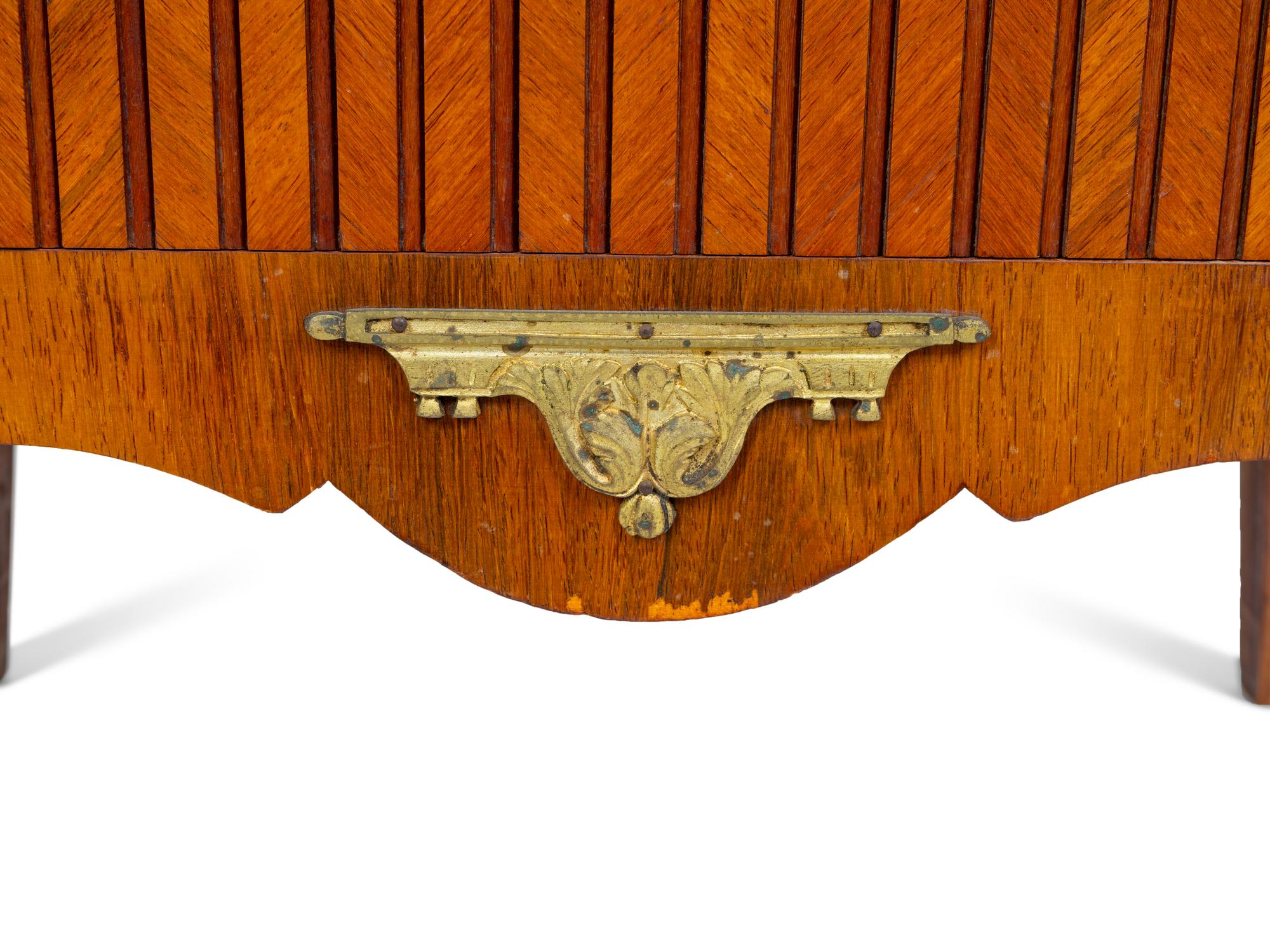 A Louis XV/XVI Transitional Gilt Bronze Mounted Parquetry Secretaire — 19TH CENTURY