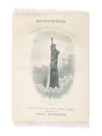 [NEW YORK]. A group of 3 items celebrating the unveiling of the Statue of Liberty, incl. Tiffany invitation, silk souvenir ribbon, and program.