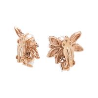 YELLOW GOLD, CULTURED PEARL AND SAPPHIRE EARCLIPS