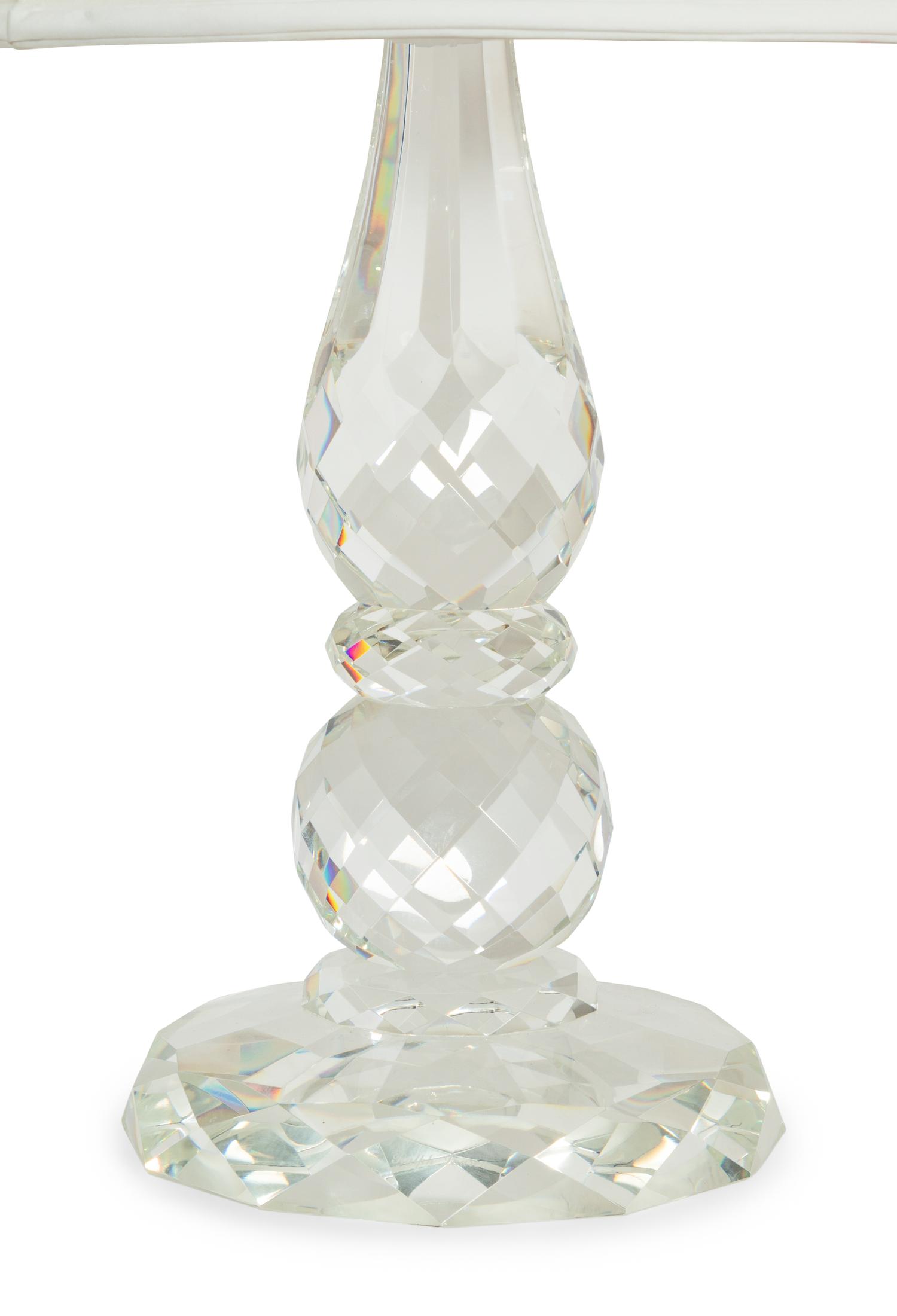 A Pair of Ralph Lauren Cut Glass Table Lamps