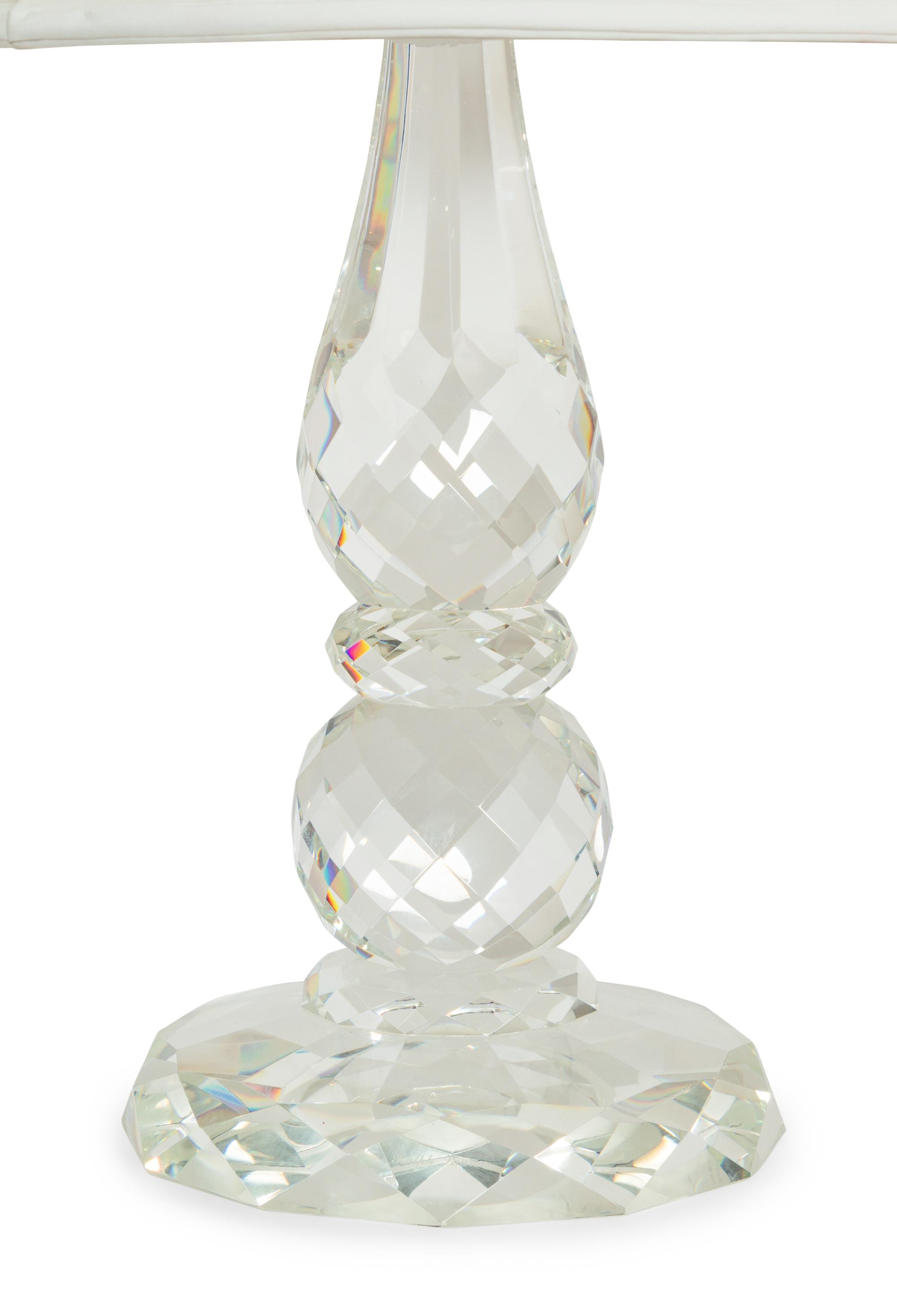 A Pair of Ralph Lauren Cut Glass Table Lamps