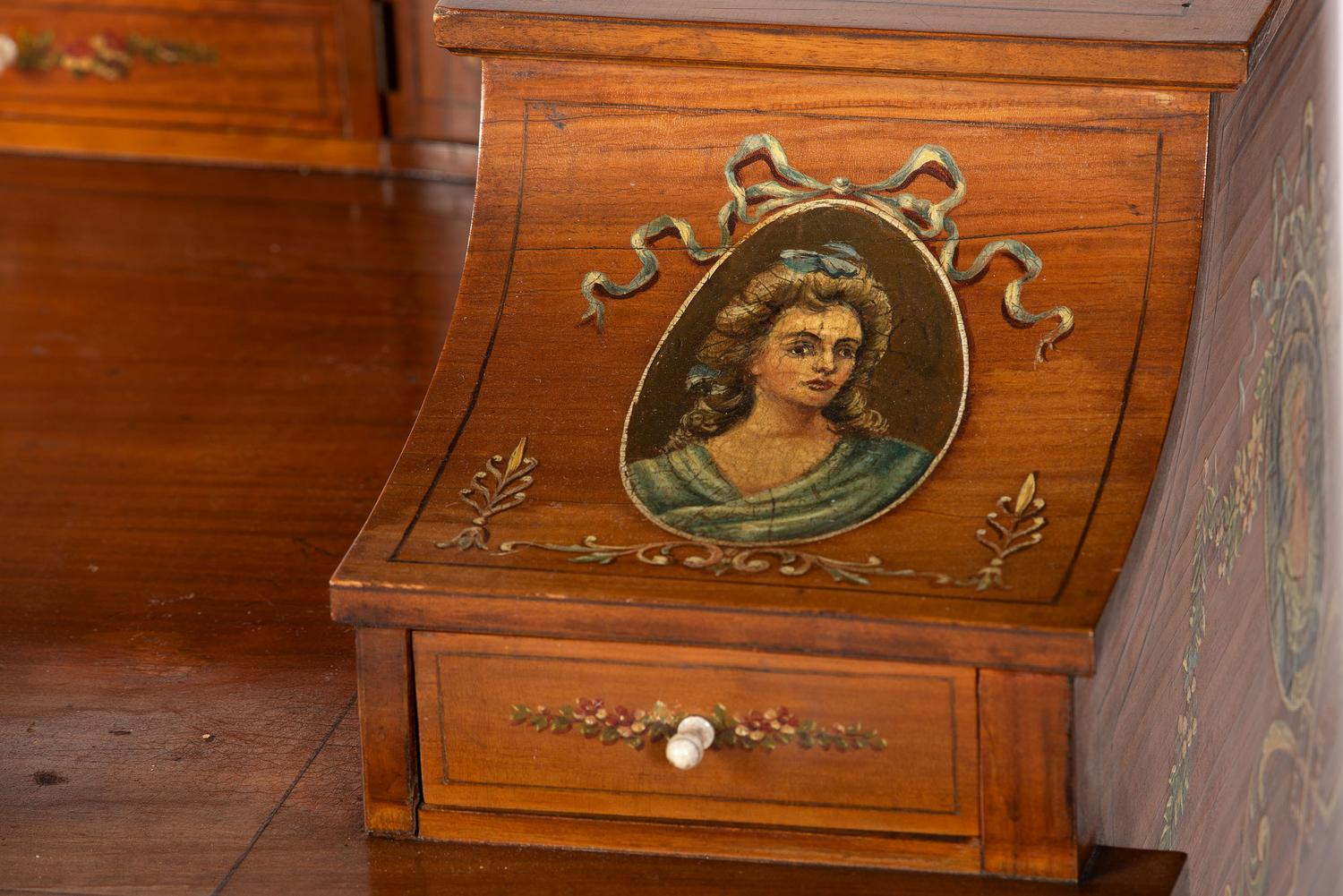 An Edwardian Style Painted Satinwood Carlton House Desk