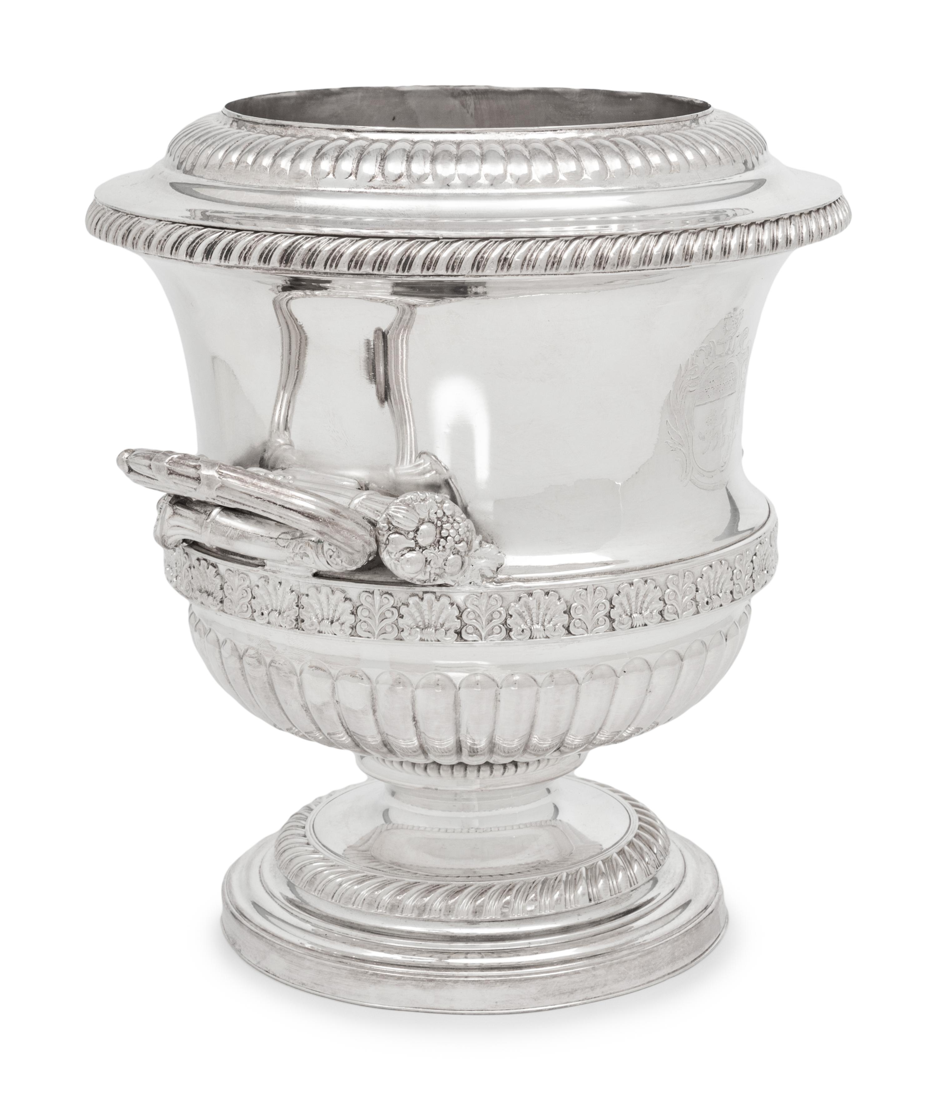 An English Silver-Plate Wine Cooler