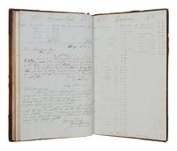 [CHICAGO HISTORY - CHICAGO FIRE]. MANUSCRIPT LEDGER of D. Clark and Company, Chicago, 1849-1873.