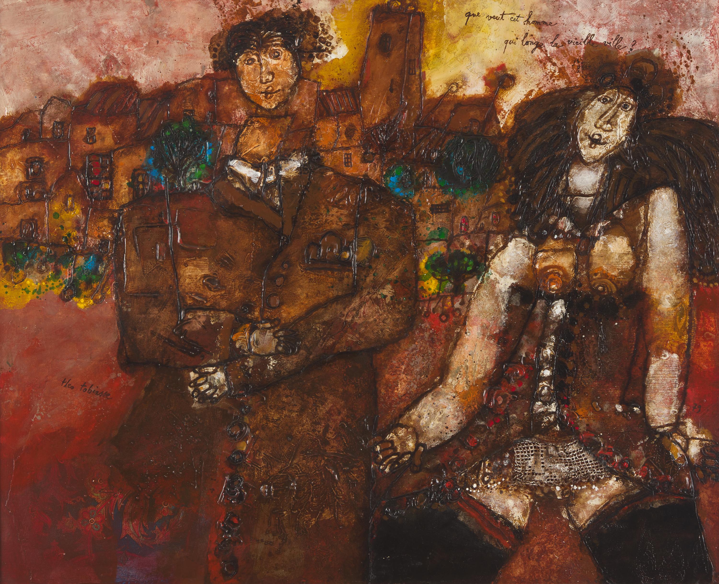 Théo Tobiasse (French, 1927–2012) — Que Veut cet Homme qui Longe la Vieille Vielle? , 1979