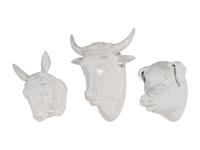 A Group of Three Ceramic Butcher's Shop Shoulder Mounts