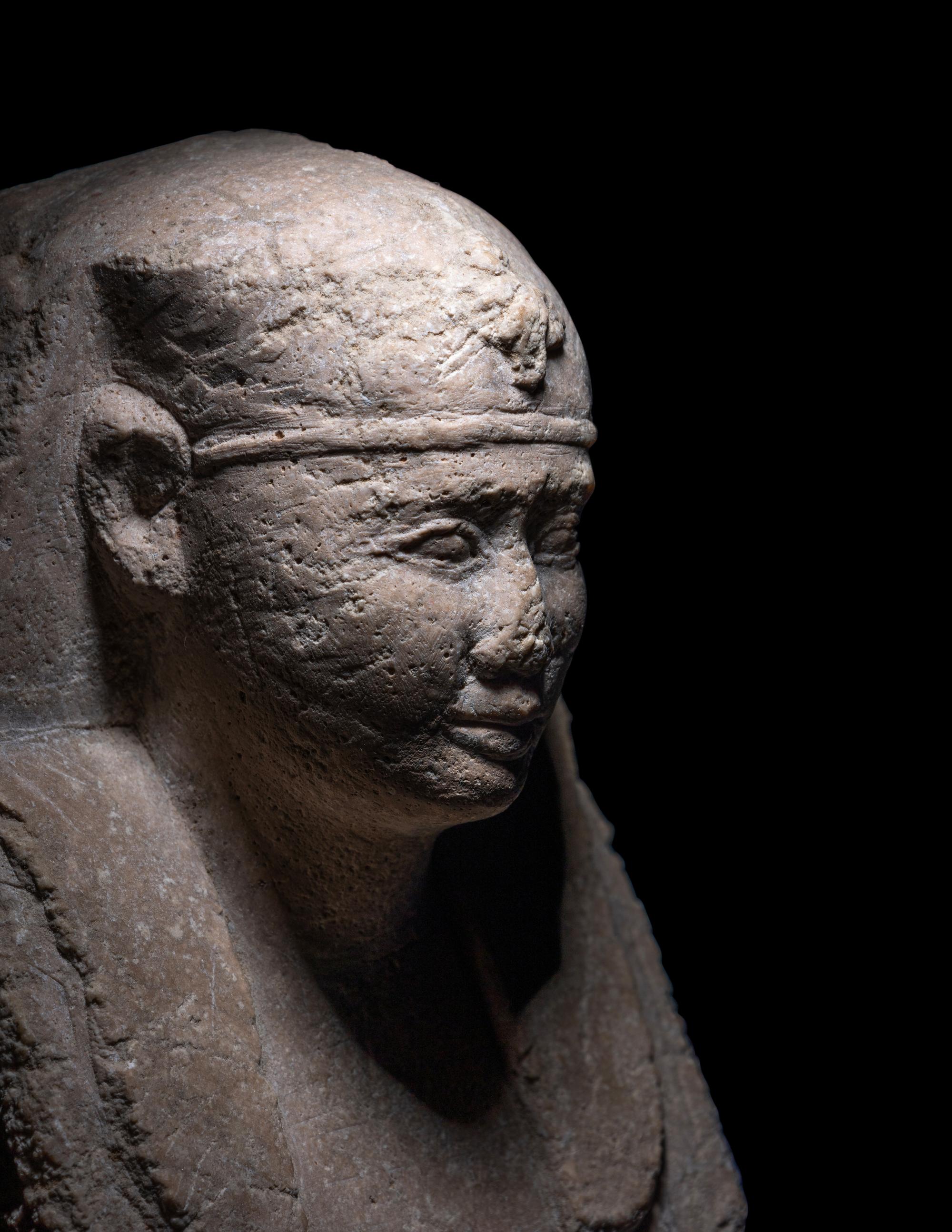 An Egyptian Plaster Sculptor's Model of a Pharaoh