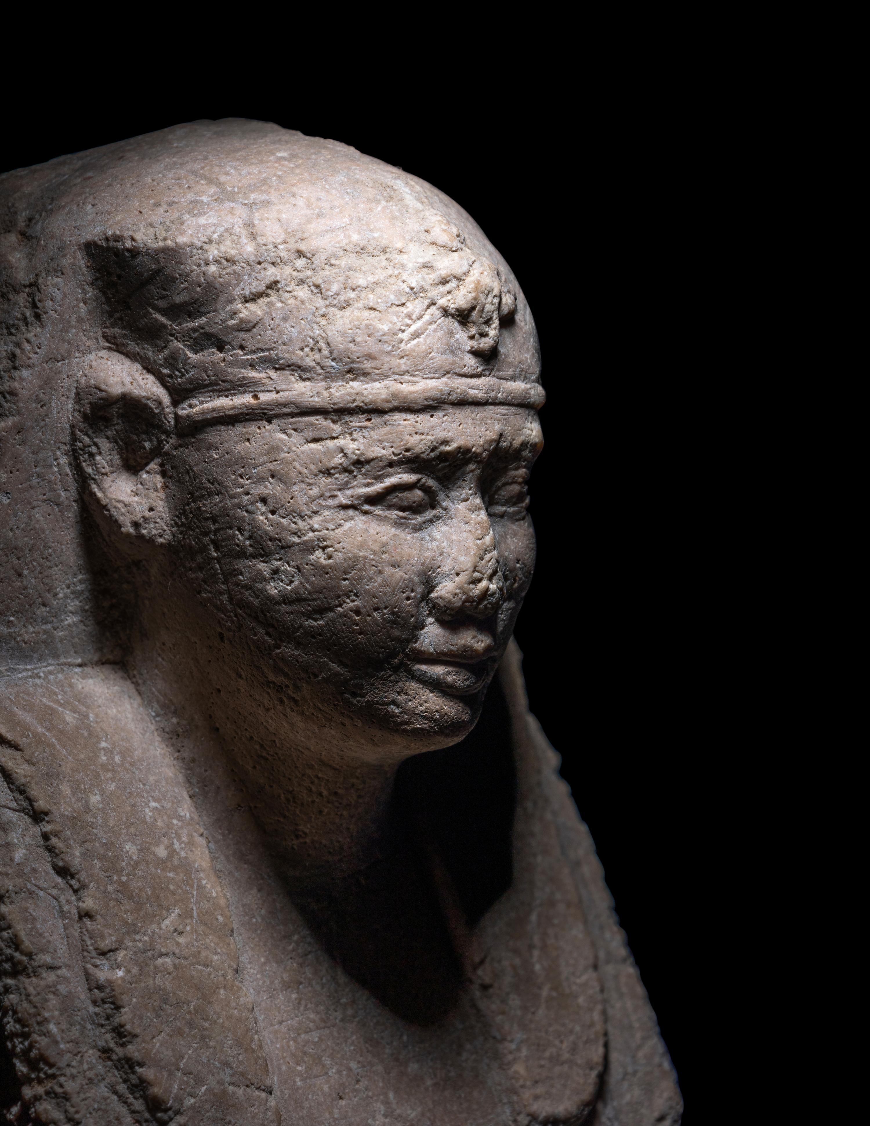 An Egyptian Plaster Sculptor's Model of a Pharaoh