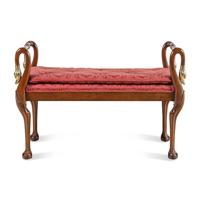 An Empire Style Walunt and Gilt-Metal Mounted Hall Bench