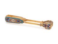 A Russian Silver-Gilt and Enamel Creamer and Sugar Set
