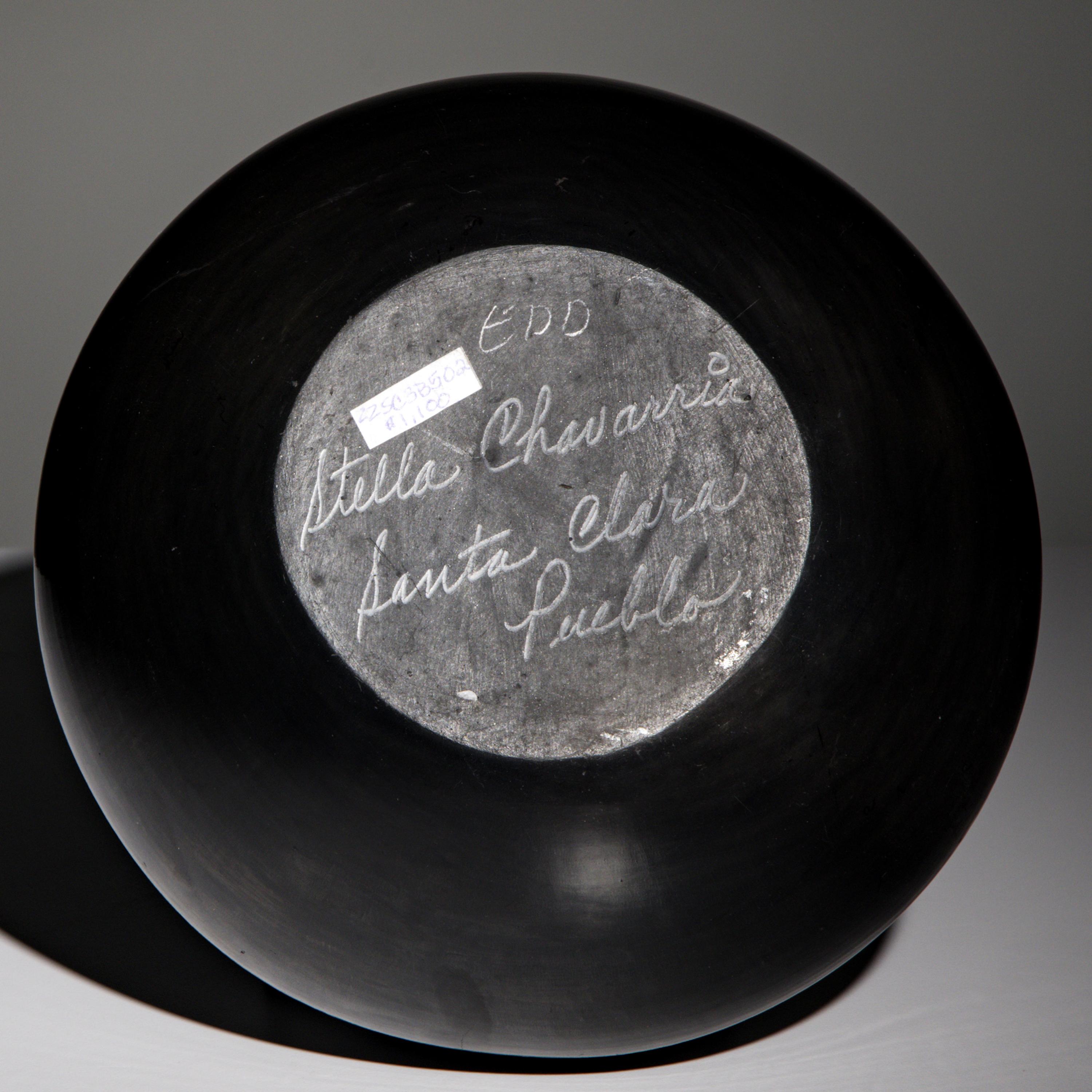 Stella Chavarria (Santa Clara, b. 1939) — Carved Blackware Pottery Jar