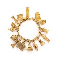 YELLOW GOLD CHARM BRACELET