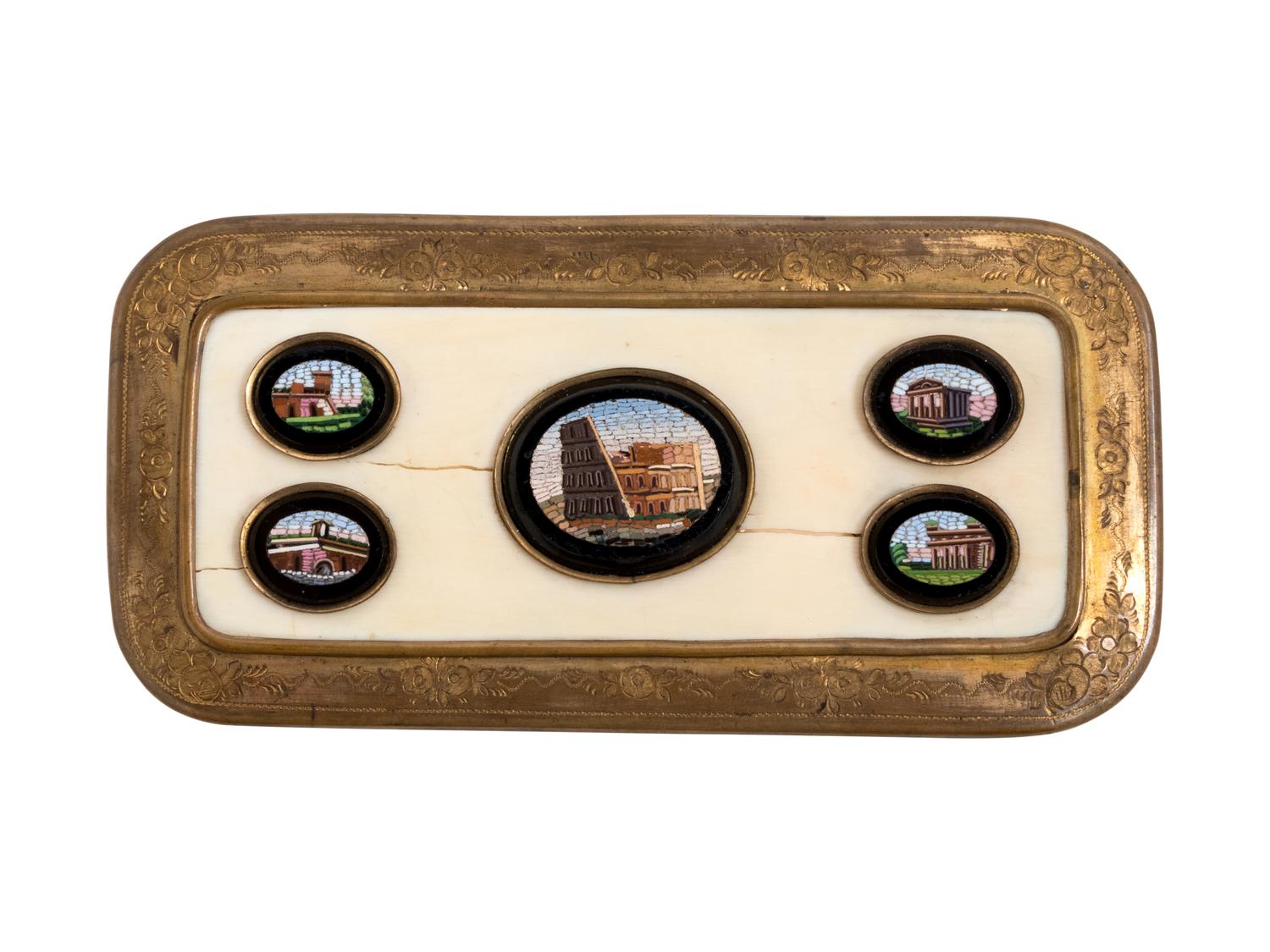 A Set of Five Grand Tour Micromosaics