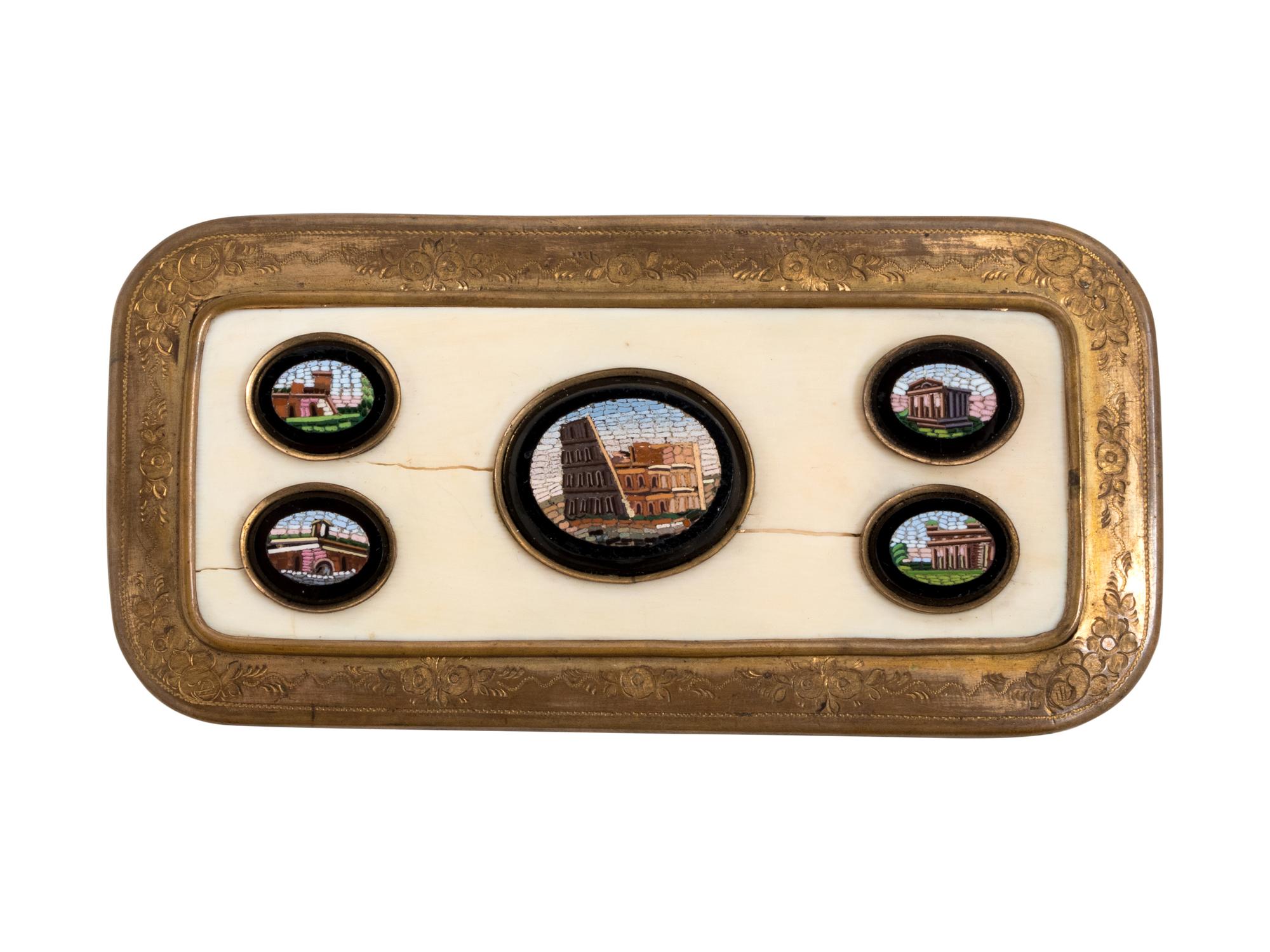 A Set of Five Grand Tour Micromosaics