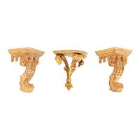 Three Italian Giltwood Wall Brackets