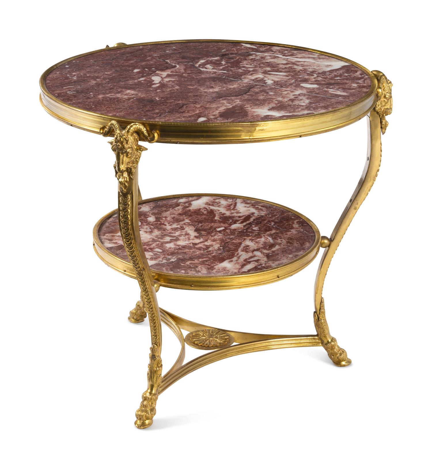 A French Neoclassical Style Gilt Bronze and Marble Guéridon