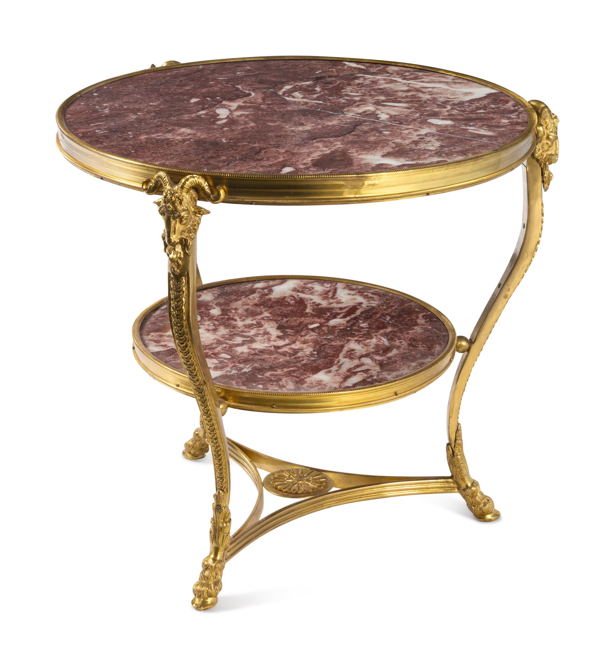 A French Neoclassical Style Gilt Bronze and Marble Guéridon
