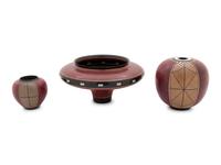 Three Turned Wood Vases by Ray Allen