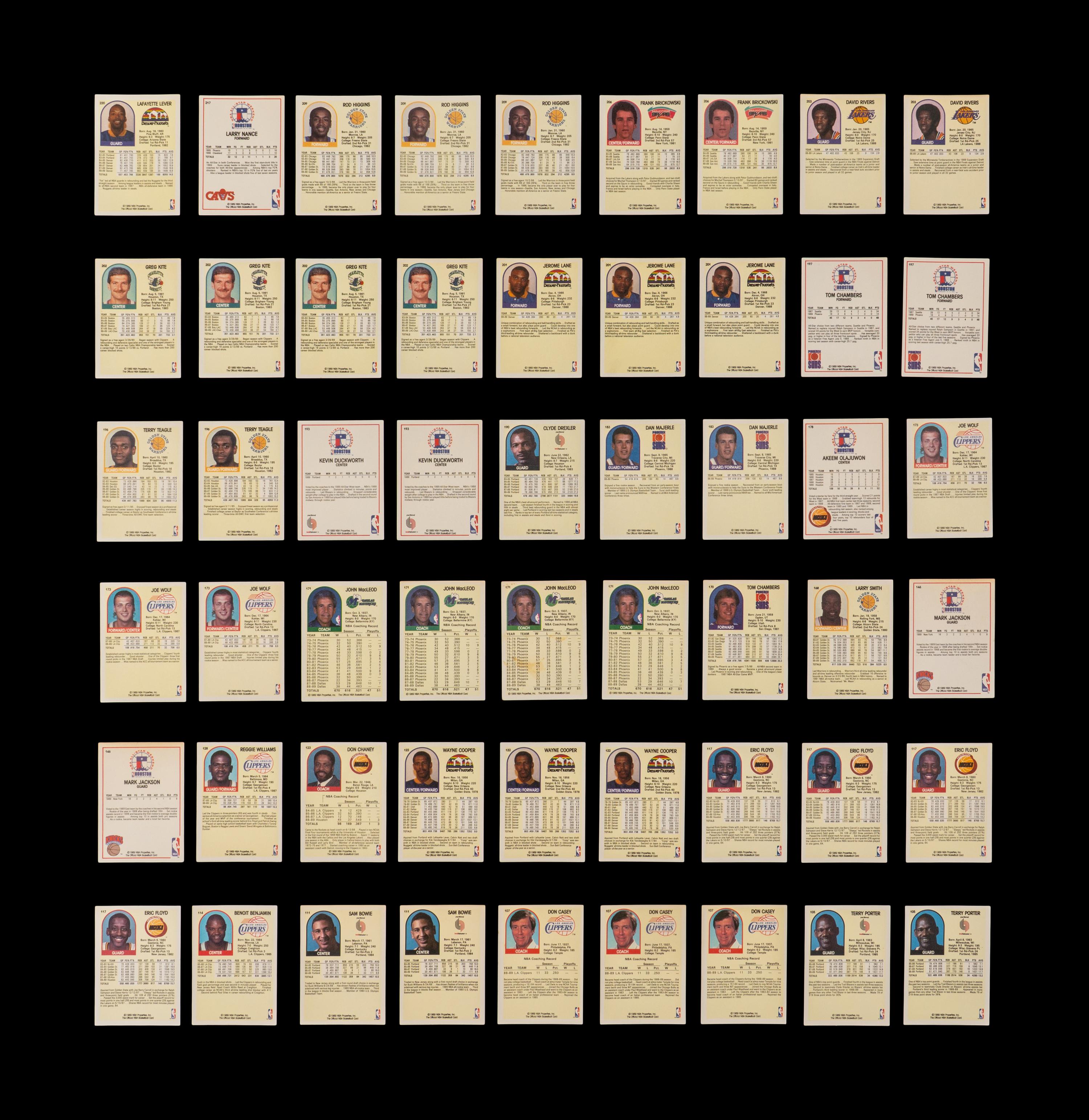 A Large Collection of 1989 Hoops Signed Autograph Basketball Cards (153)