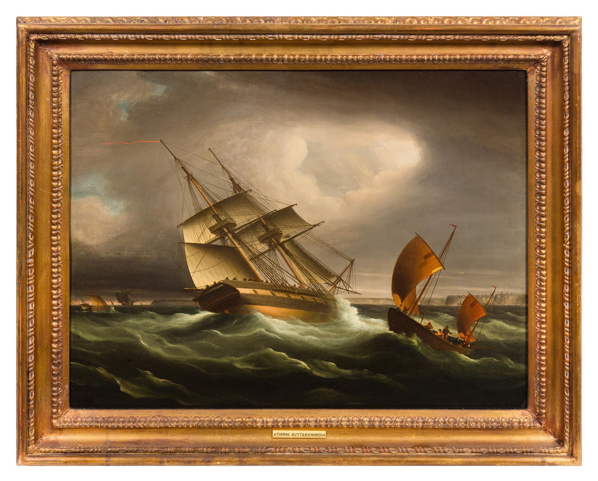 Thomas Buttersworth, Jr., (British, 1807-1842), A Frigate in the Dover Channel