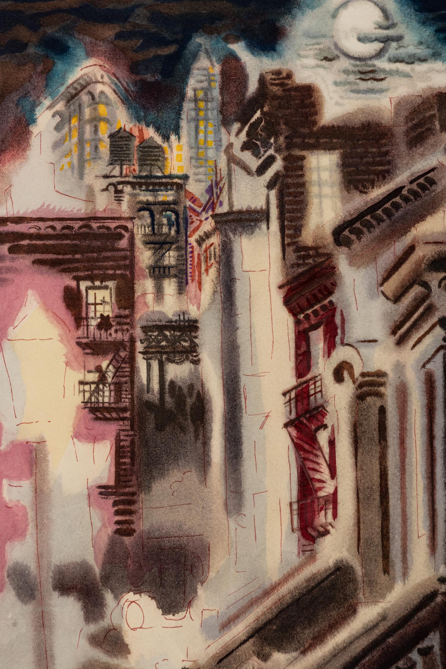 Bagdad-on-the-Subway: A Portfolio of Six Signed Water-Colors Depicting O'Henry's New York