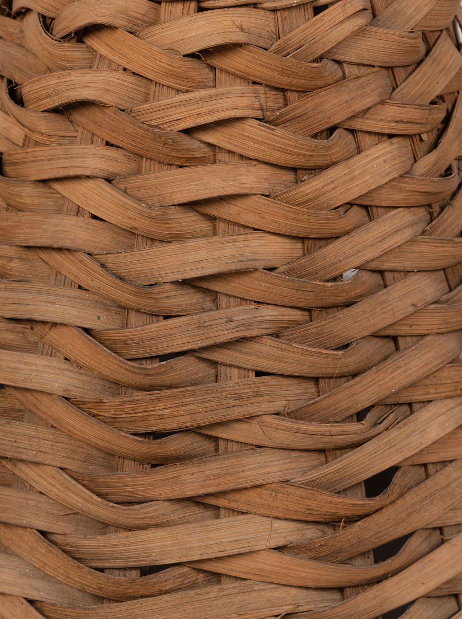 A Set of Four French Rattan Pendant Fixtures